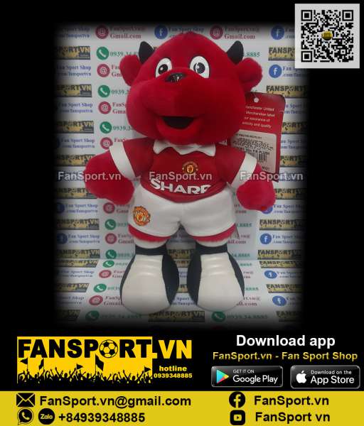 Thú bông 26cm Fred the Red mascot Manchester United red Sharp M121 new