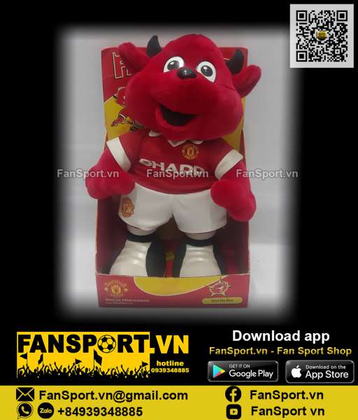 Thú bông 38cm Fred the Red mascot Manchester United red Sharp M121 new
