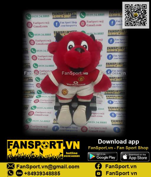 Thú bông 20cm Fred the Red mascot Manchester United red Vodafone