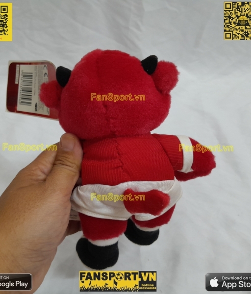 Thú bông 20cm Fred the Red mascot Manchester United red Vodafone BNWT