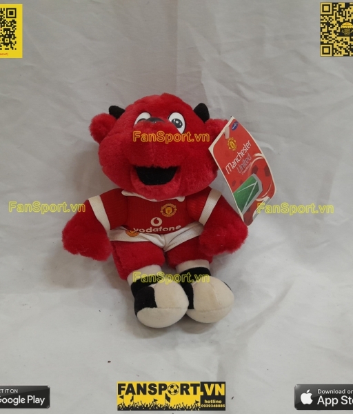 Thú bông 20cm Fred the Red mascot Manchester United red Vodafone BNWT