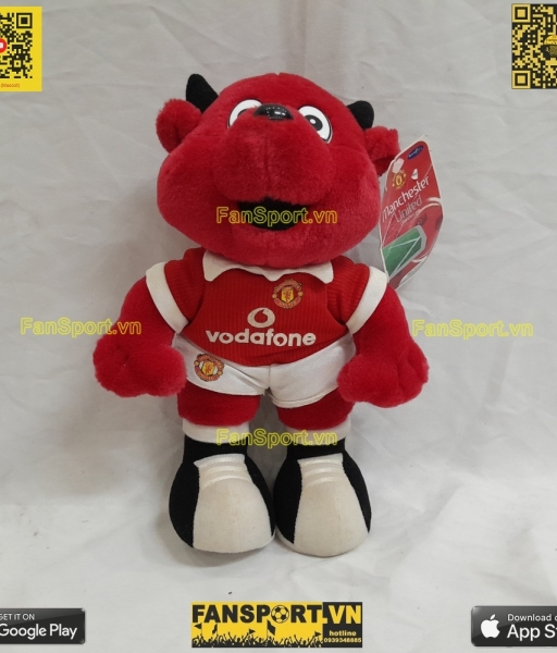 Thú bông 26cm Fred the Red mascot Manchester United red Vodafone new
