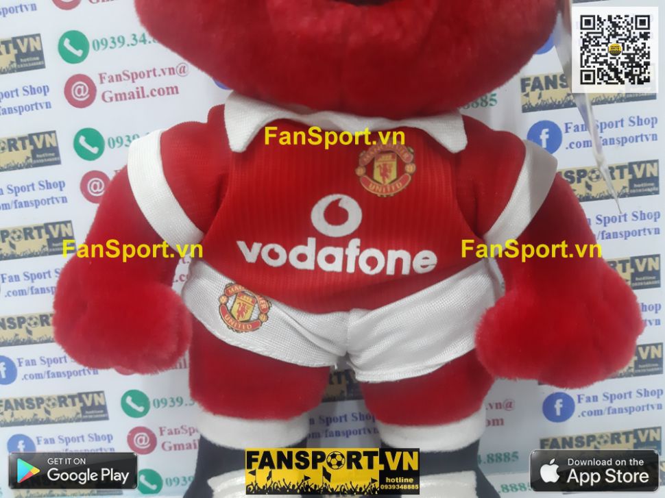 Thú bông 26cm Fred the Red mascot Manchester United red Vodafone new |  