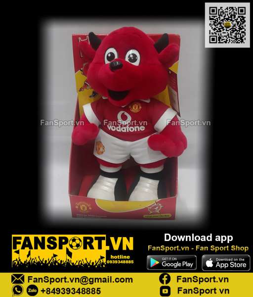Thú bông 38cm Fred the Red mascot Manchester United red Vodafone new