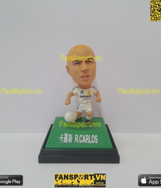 Tượng Roberto Carlos 3 Real Madrid 2003-2004 home white pocket sport