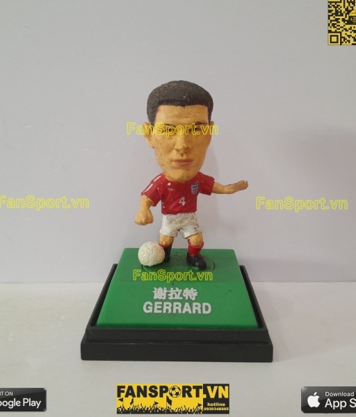 Tượng Steven Gerrard 4 England 2002-2003-2004 away red pocket sport