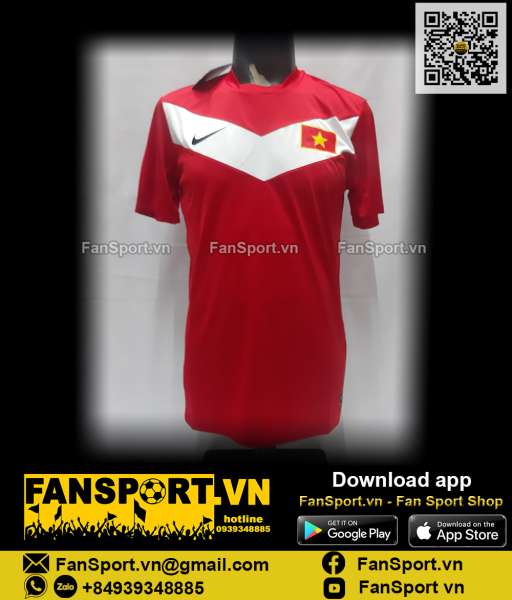 Áo tập Việt Nam 2009-2010 red jersey shirt Nike training 413148 Nike