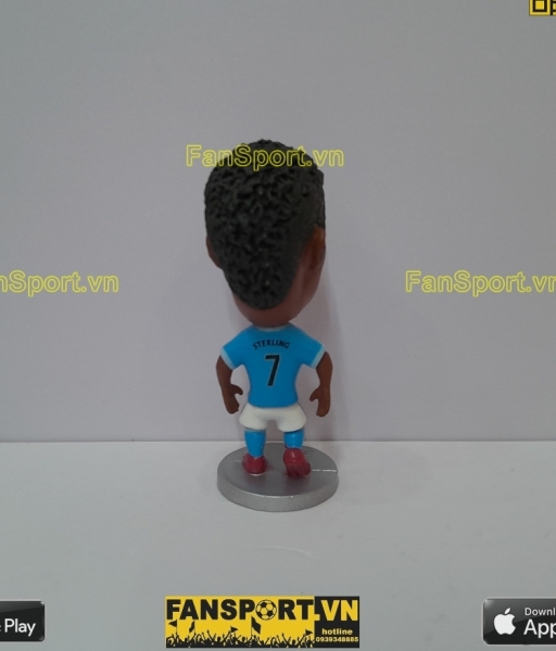 Tượng Raheem Sterling 7 Manchester City 2015 2016 home blue soccerwe