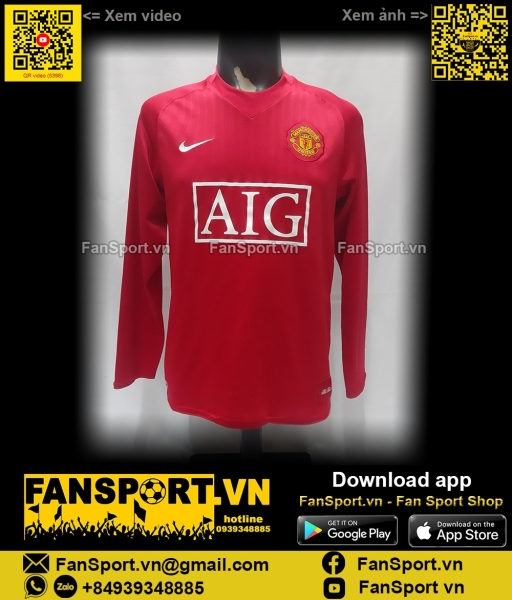 Áo Ronaldo Manchester United 2007 2008 2009 home shirt  jersey 237925