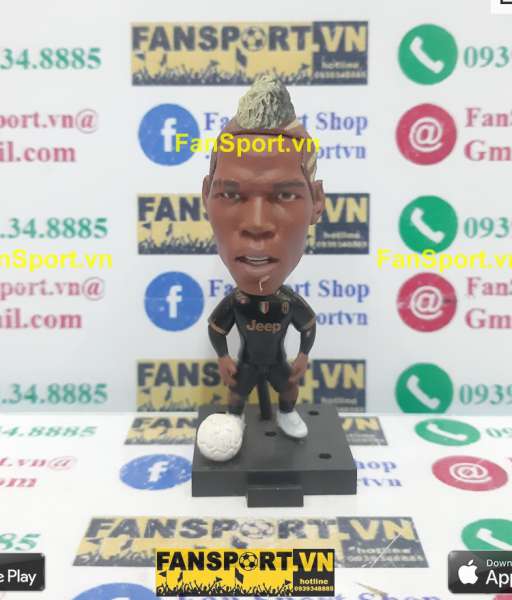 Tượng Paul Pogba 10 Juventus 2015 2016 away black soccerwe plus