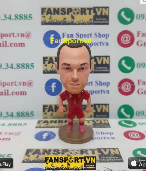 Tượng Andres Iniesta 6 Spain 2014 2015 home red kodoto