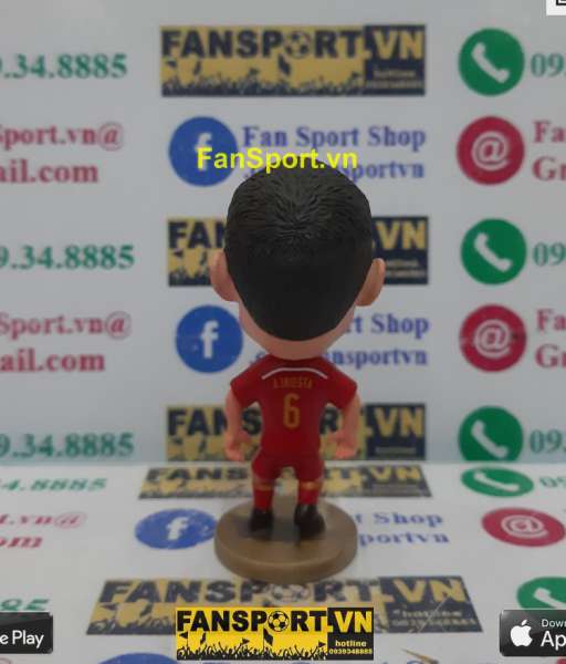 Tượng Andres Iniesta 6 Spain 2014 2015 home red kodoto