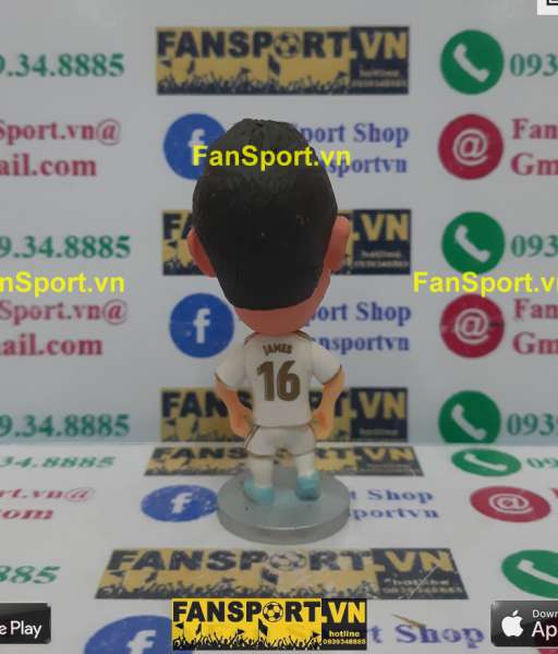 Tượng James Rodriguez 16 Real Madrid 2019-2020 home white soccerwe