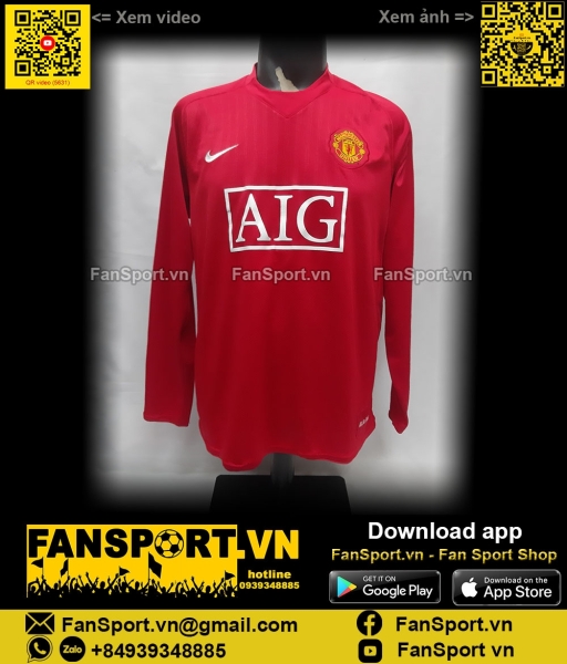 Áo Ronaldo Manchester United 2007 2008 2009 home shirt  jersey 237925