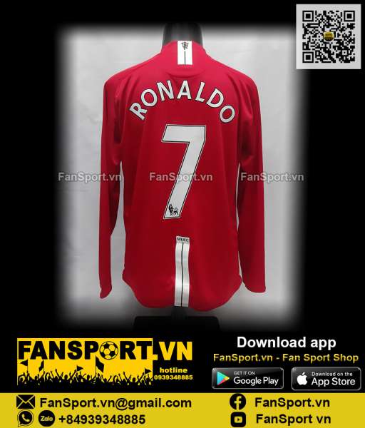 Áo Ronaldo Manchester United 2007 2008 2009 home shirt jersey 237925