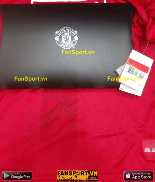 Box áo chữ ký Evra Manchester Unied 2007 2008 2009 shirt jersey 237924