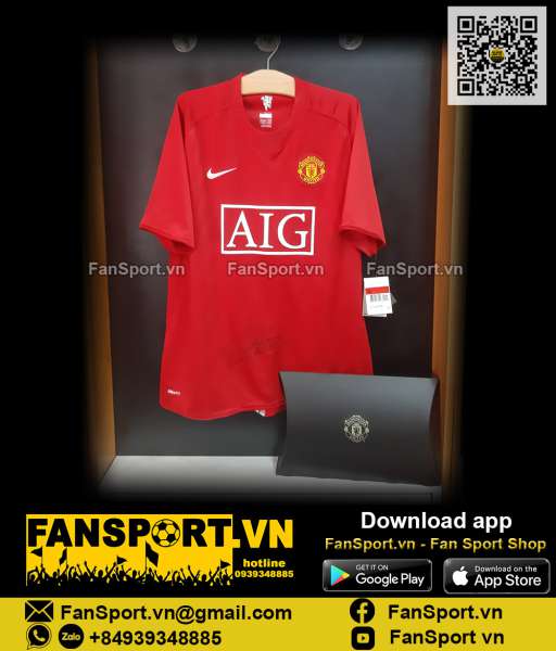 Box áo chữ ký Evra Manchester Unied 2007 2008 2009 shirt jersey 237924
