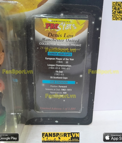 Tượng Denis Law 8 Manchester United 1961 1971 home corinthian PRO442