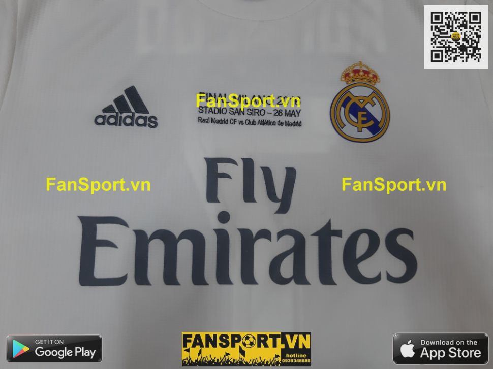 Áo Ronaldo 7 Real Madrid Champion League final 2016 home shirt S12652