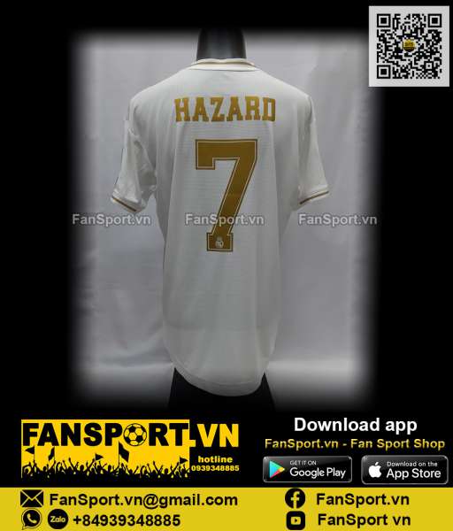 Áo Eden Hazard 7 Real Madrid 2019 2020 home shirt jersey white DW4436