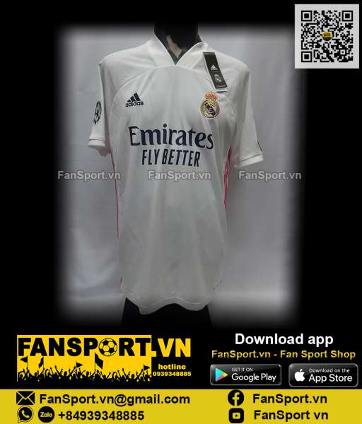 Áo Eden Hazard 7 Real Madrid 2020 2021 home shirt jersey white FM4735