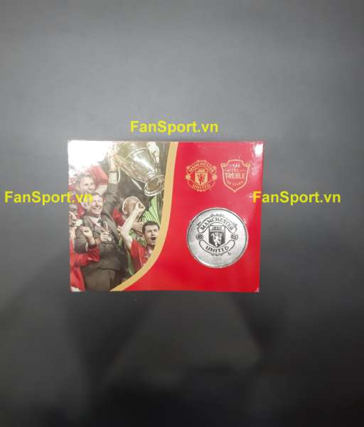 Đồng xu kỉ niệm 20 năm Manchester United Treble 1999 coin limited 386