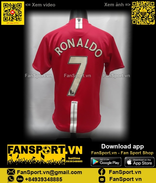 Áo Ronaldo Manchester United 2007 2008 2009 home shirt  jersey 237924
