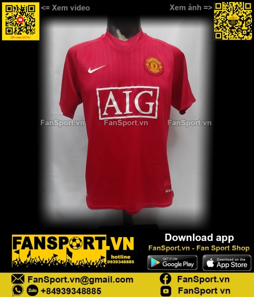 Áo Ronaldo Manchester United 2007 2008 2009 home shirt  jersey 237924