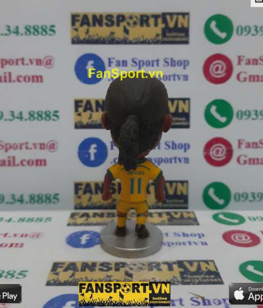 Tượng Didier Drogba 11 Chelsea 2014-2015 away yellow kodoto