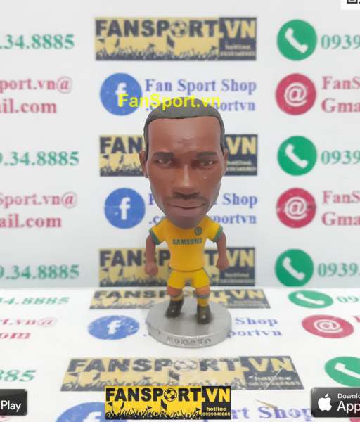 Tượng Didier Drogba 11 Chelsea 2014-2015 away yellow kodoto