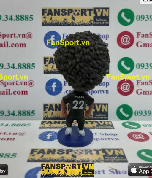 Tượng Willian 22 Chelsea 2017 2018 third black soccerwe