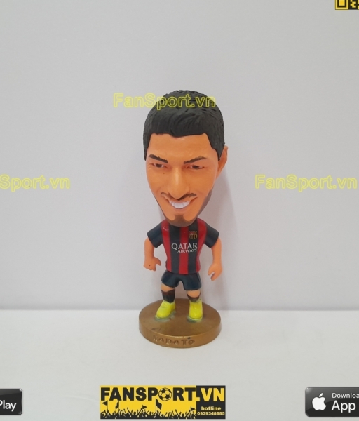 Tượng cầu thủ Luis Suarez 9 Barcelona 2014-2015 home red blue kodoto