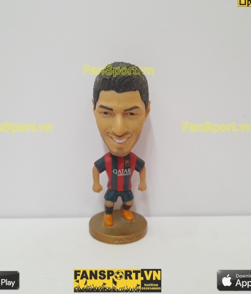 Tượng cầu thủ Luis Suarez 9 Barcelona 2014-2015 home red blue kodoto