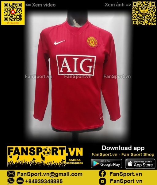 Áo Ronaldo Manchester United 2007 2008 2009 home shirt  jersey 237925
