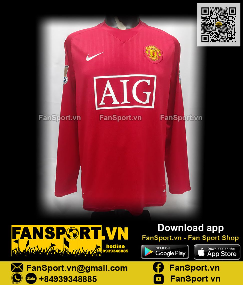 Áo Ronaldo Manchester United 2007 2008 2009 home shirt  jersey 237925