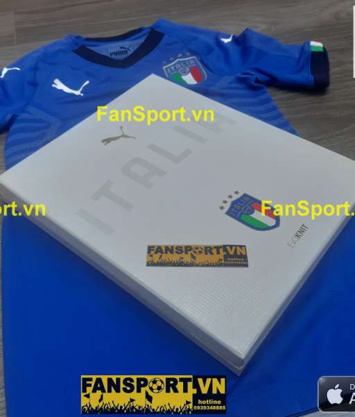 Box áo Italy 2017-2020 home authentic shirt jersey blue Limited 752279