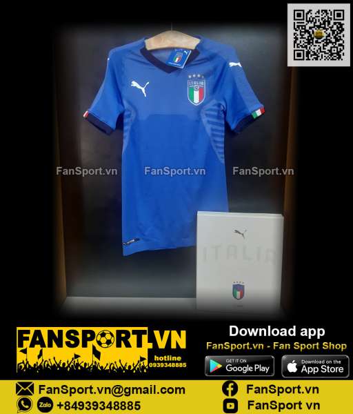 Box áo Italy 2017-2020 home authentic shirt jersey blue Limited 752279