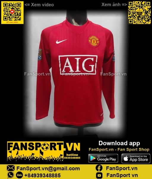 Áo Ronaldo Manchester United 2007 2008 2009 home shirt  jersey 237925