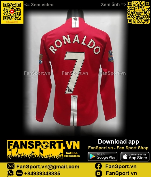 Áo Ronaldo Manchester United 2007 2008 2009 home shirt  jersey 237925