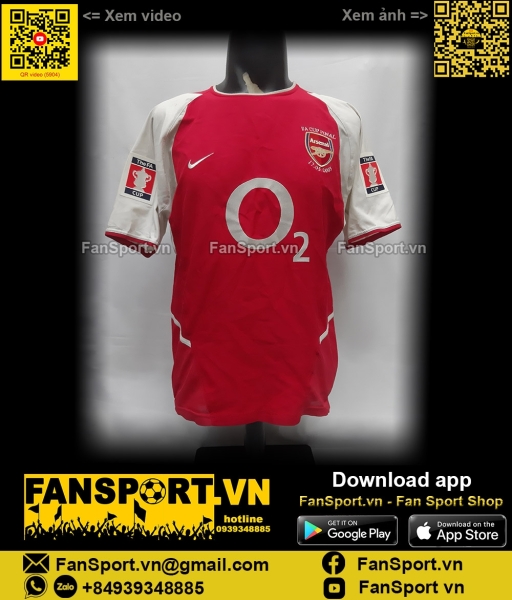 Áo Arsenal FA Cup Final 2003 home shirt jersey 2002 2004 Nike 184985