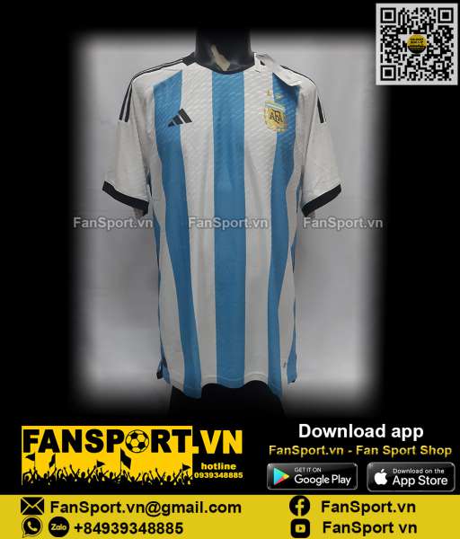 Áo đấu Argentina 2022 2023 home shirt jersey HF2157 authentic player