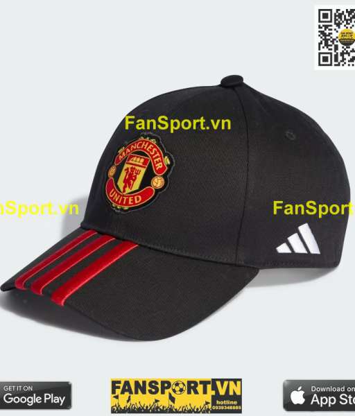 Nón Manchester United 2023 2024 black cap hat Adidas IB4568