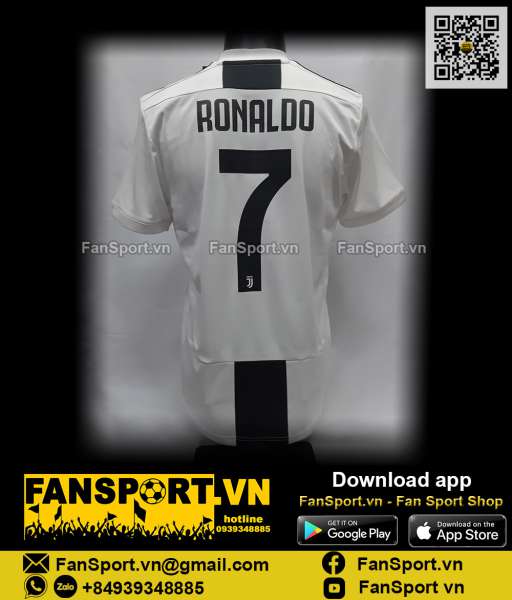 Áo đấu Ronaldo 7 Juventus 2018-2019 home jesey shirt CF3489 BNWT