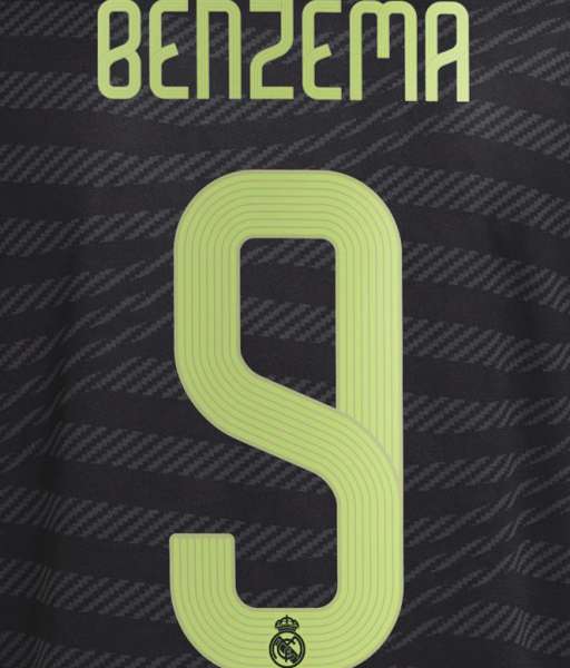 Nameset Benzema 9 Real Madrid 2022-2023 third yellow Sporting ID