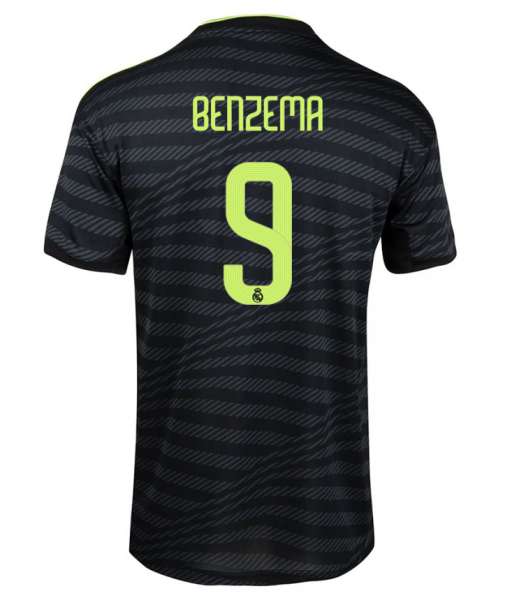 Nameset Benzema 9 Real Madrid 2022-2023 third yellow Sporting ID