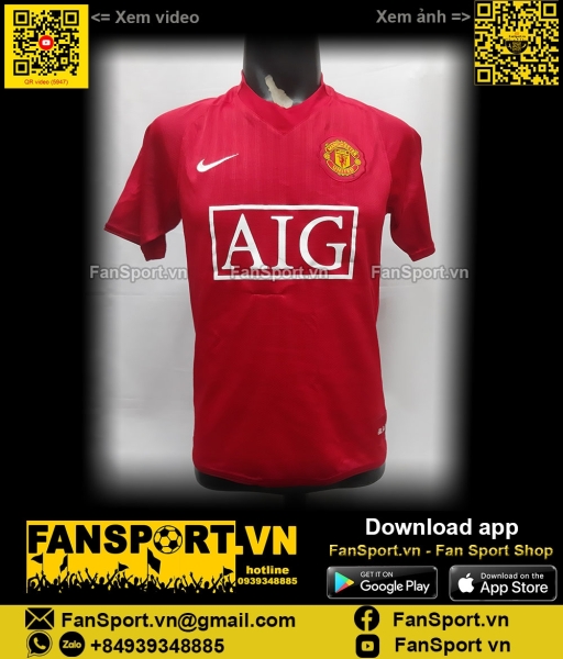 Áo Ronaldo Manchester United 2007 2008 2009 home shirt  jersey 237924