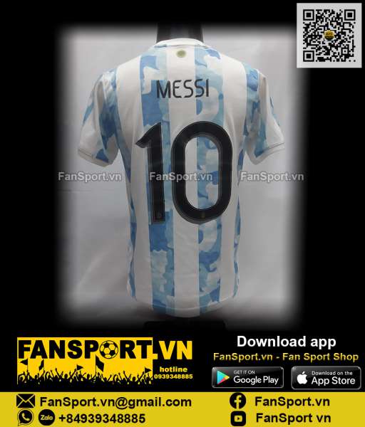 Áo Messi 10 Argentina Copa America 2020 2021 2022 home shirt jersey