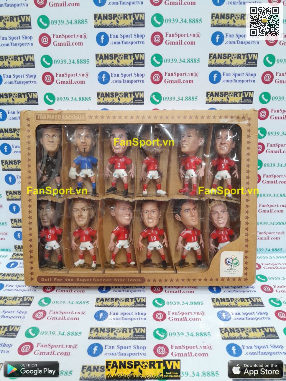 Box England Super Soccer Star Idols dolls 2004 2005 2006 away red