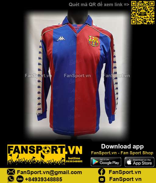 Áo đấu Barcelona 1992 1993 1994 1995 home shirt jersey red blue Kappa