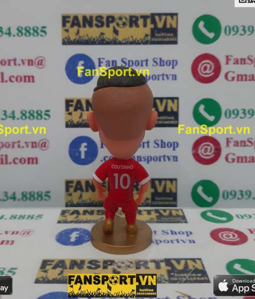 Tượng Philippe Coutinho 10 Liverpool 2017 2018 home red soccerwe